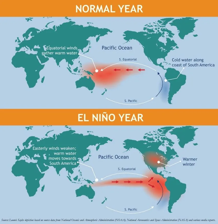 What is El Niño, and why does it weaken the Indian monsoon?