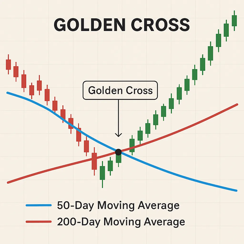Golden Cross concept illustrated on a chart