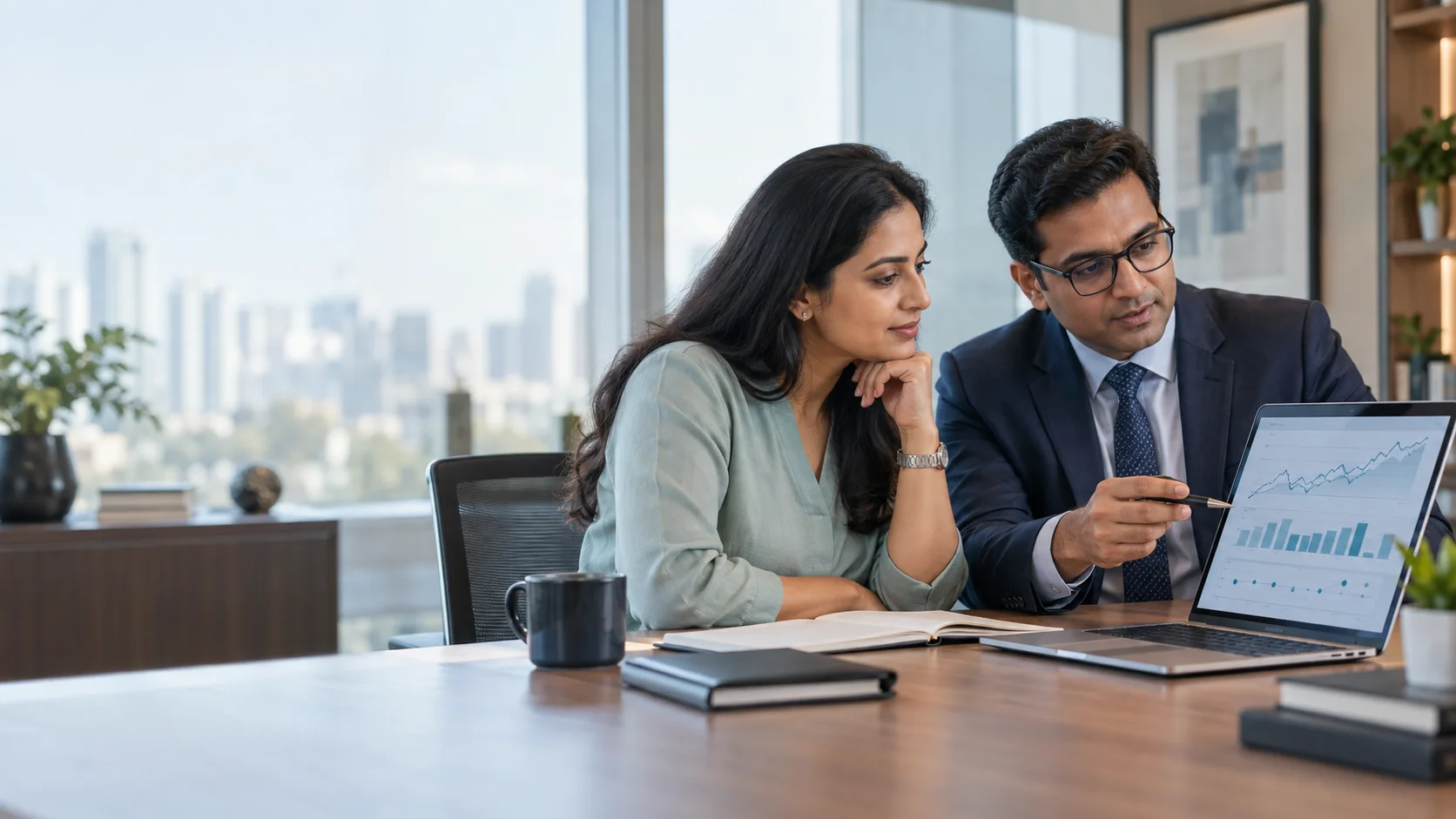 Indian adviser and investor reviewing debt-fund duration
